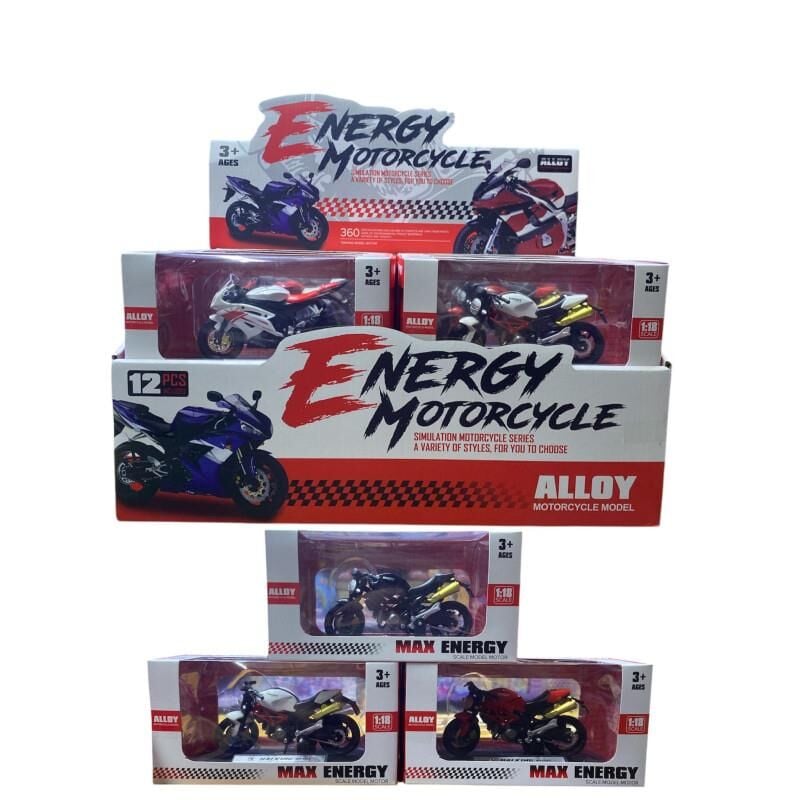 HX0050 - MODEL MOTORSİKLET KUTULU 1:18 12 STAND