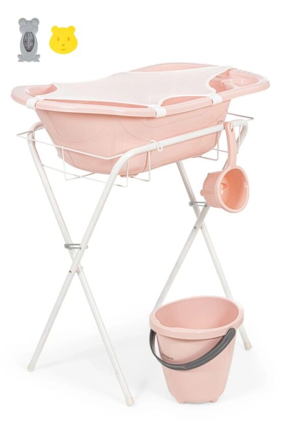 BabyJem Ayaklı Küvet Seti 7 Parça 897 Soft Pembe