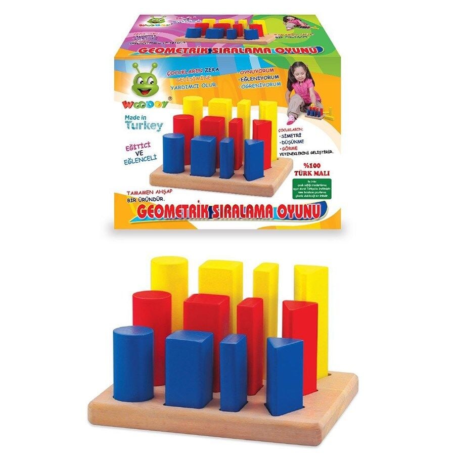 Woodoy Geometrik Şekilli Sıralama Oyunu (24)