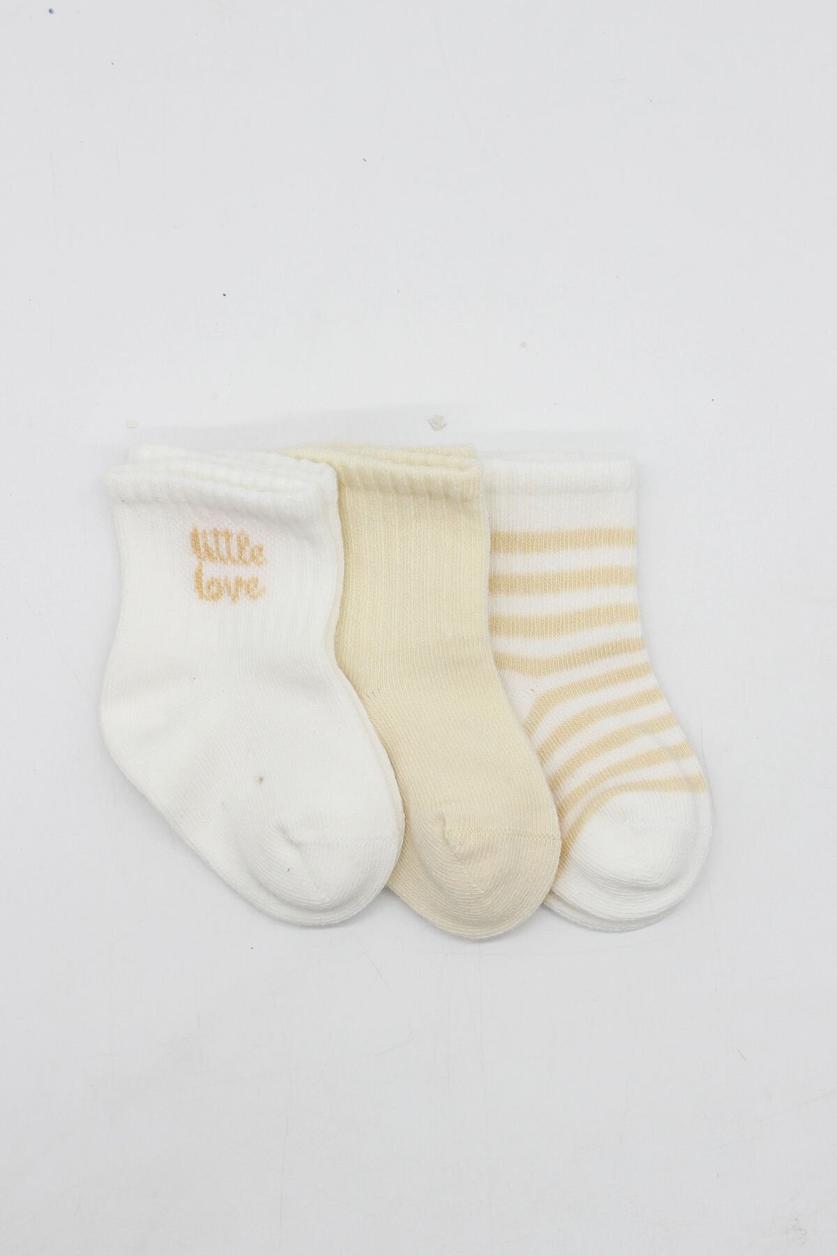 Bistyle Little Love Girl 3’lü Penye Soket Çorap 10137 Ekru