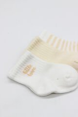Bistyle Little Love Girl 3'lü Penye Soket Çorap 10137 Ekru
