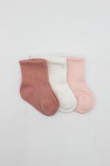 Bistyle Cherry Girl 3'lü Penye Soket Çorap 10138 Pudra