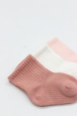 Bistyle Cherry Girl 3'lü Penye Soket Çorap 10138 Pudra