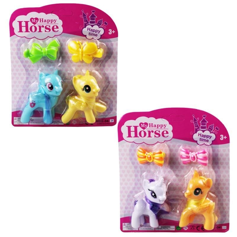 L-34-10 - PONY 2 Lİ FİGÜR SET TOKALI KARTELA