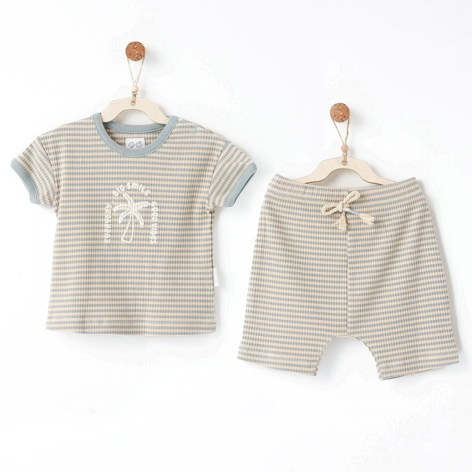 Andywawa AC26672 Bamboo Striped 2li Takım Blue