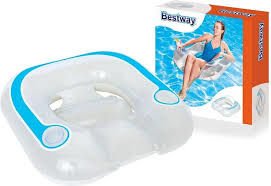 ‎Bestway 43097 Yüzme koltuğu Flip-yastık, 102 x 94 cm MAVİ
