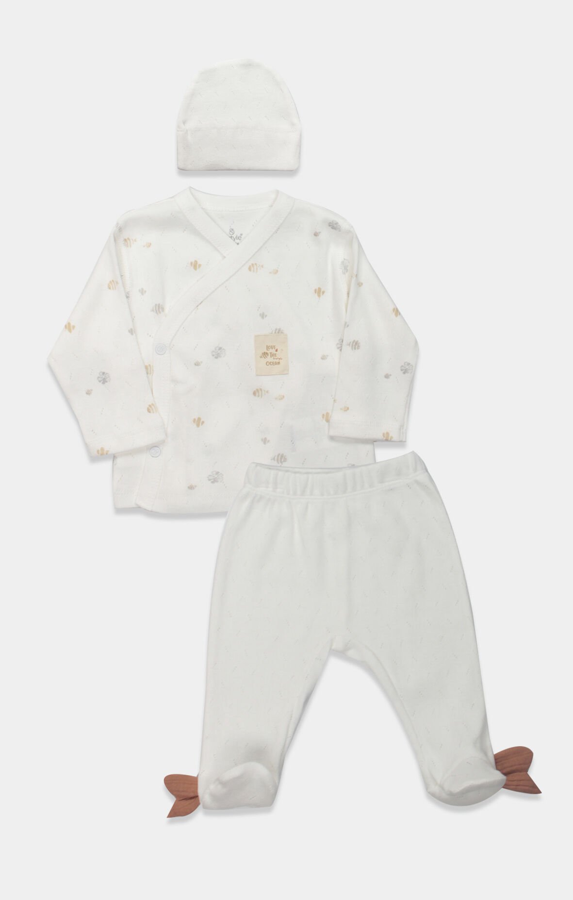 Bistyle 3lü Zıbın Takım Ocean And Starfish 13132 Ekru