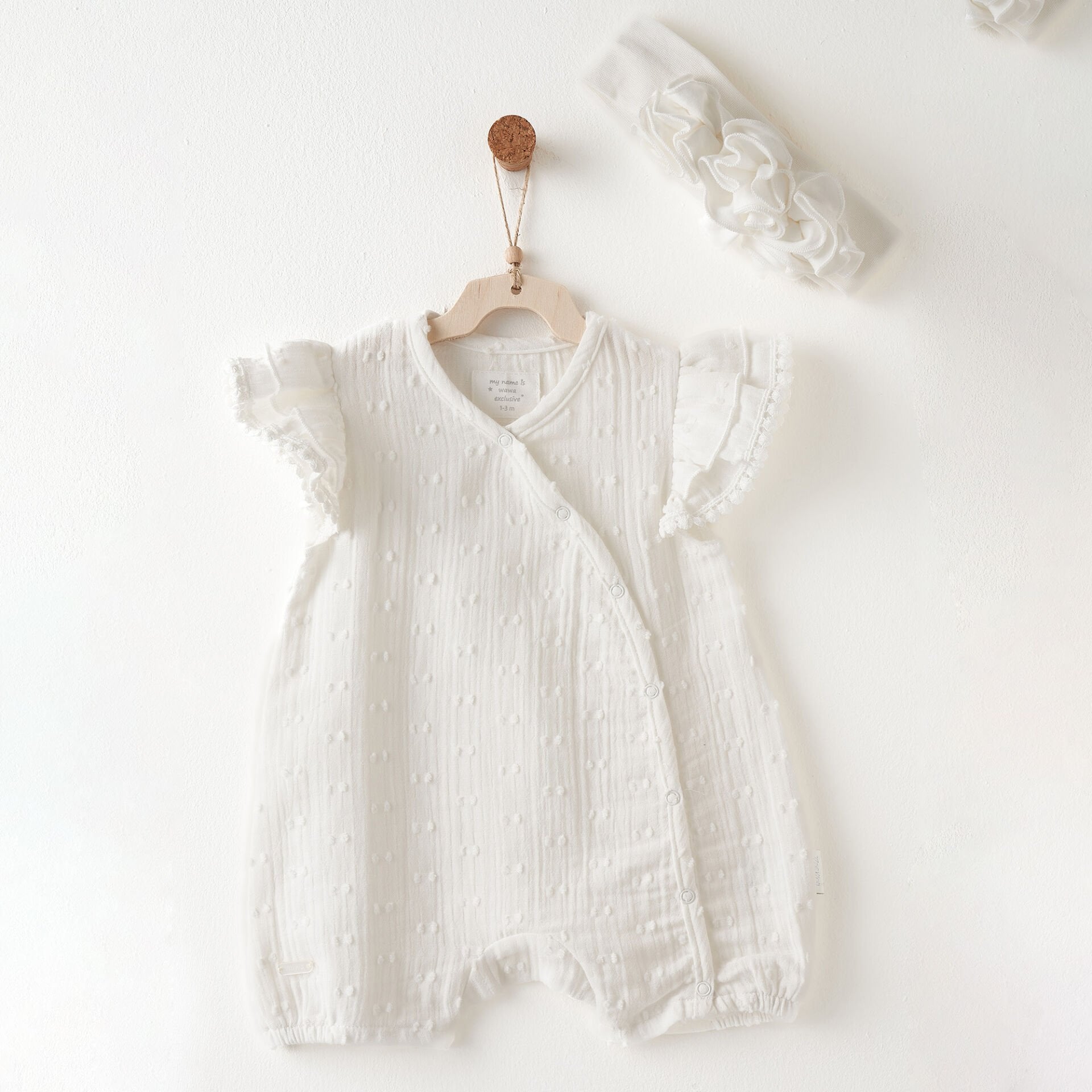 Andywawa AC26642 Baby Chic Tulum Takım Ekru