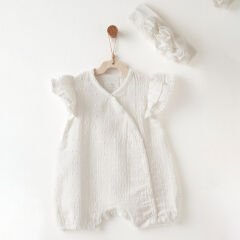 Andywawa AC26642 Baby Chic Tulum Takım Ekru