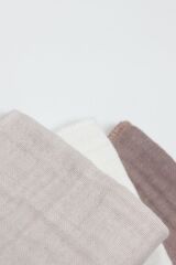 Bistyle 6'lı Müslin Mendil 20x20 cm 90106 Taş Ekru Antrasit