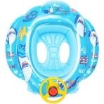 Direksiyonlu Şişme Bot Bebek Simidi  (6-36 Ay) -  52970 MAVİ