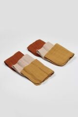 Bistyle 6'lı Müslin Mendil 20x20 cm 90106 Kiremit Bej Hardal