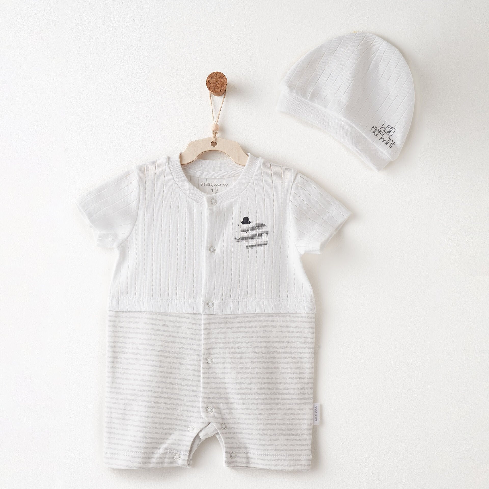 Andywawa AC26591 Hello Elephant Tulum Takım White