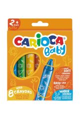Carioca Jumbo Bebek Elleri Kirletmeyen Pastel Boya Kalemi 8li