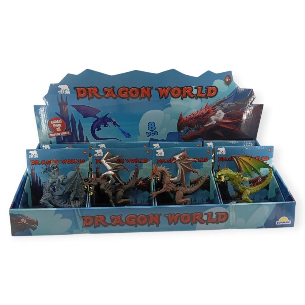 Q9899-121 - EJDERHA FİGÜR 4 AST 8 Lİ STAND