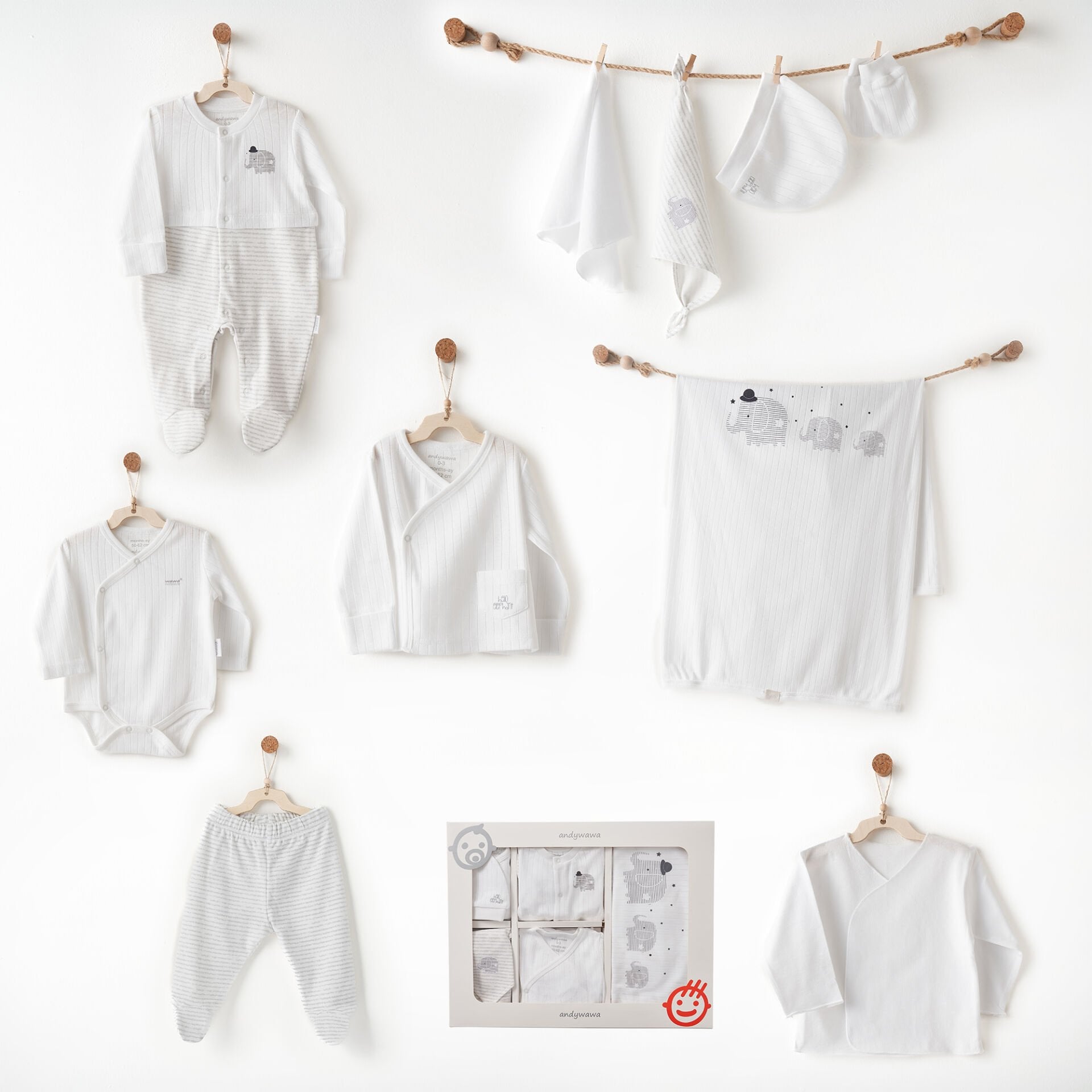 Andywawa AC26581 Hello Elephant 10lu Hastane Çıkışı White