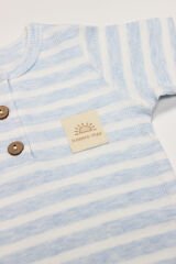 Bistyle Line Colors Yarım Kol Patiksiz Tulum 15126 Mavi