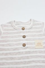 Bistyle Line Colors Yarım Kol Patiksiz Tulum 15126 Bej