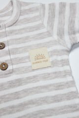 Bistyle Line Colors Yarım Kol Patiksiz Tulum 15126 Bej