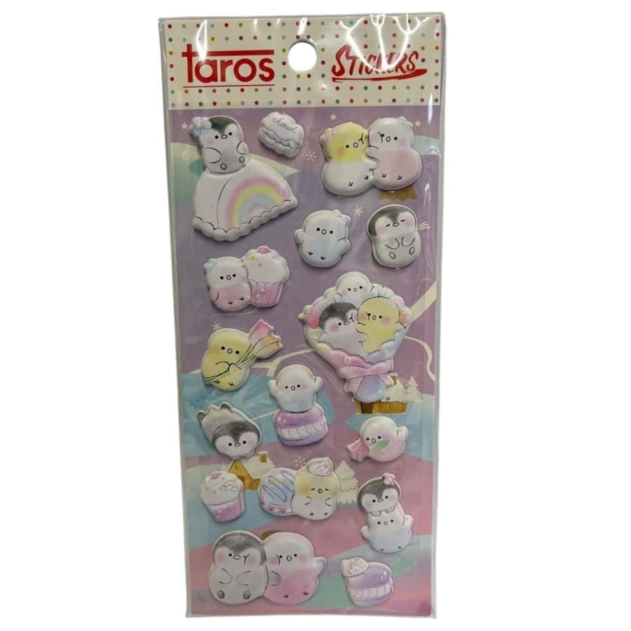 Taros Happy Penguen Puffy Sticker