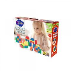 Play Wood Renkli Ahşap Bloklar 60 Parça