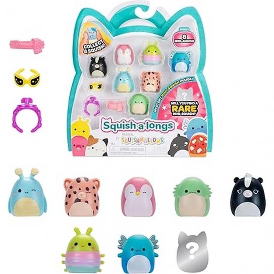 Squish-A-Longs 8 Figür+Yüzük Set Seri-3