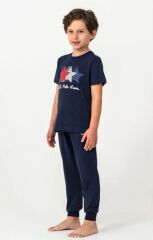 U.S. Polo Kısa Kol Pijama Takım US2441-4 Lacivert