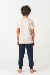 U.S. Polo Kısa Kol Pijama Takım US2441-4 Bej