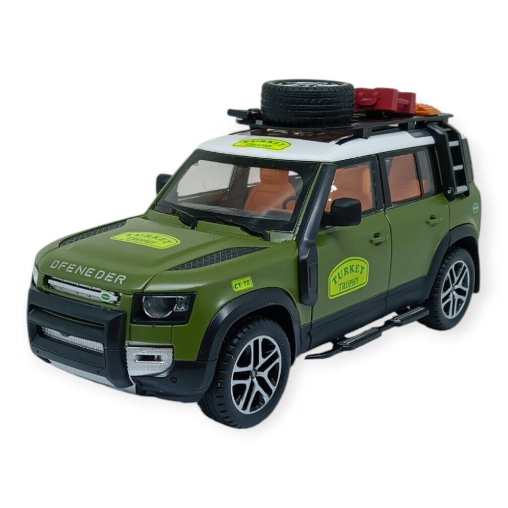 Model Araçlar - Metal Sesli Off-Road Araba 22 cm - Yeşil