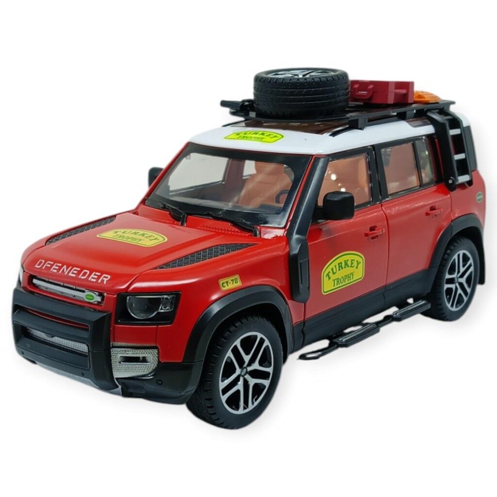 Model Araçlar - Metal Sesli Off-Road Araba 22 cm - Kırmızı