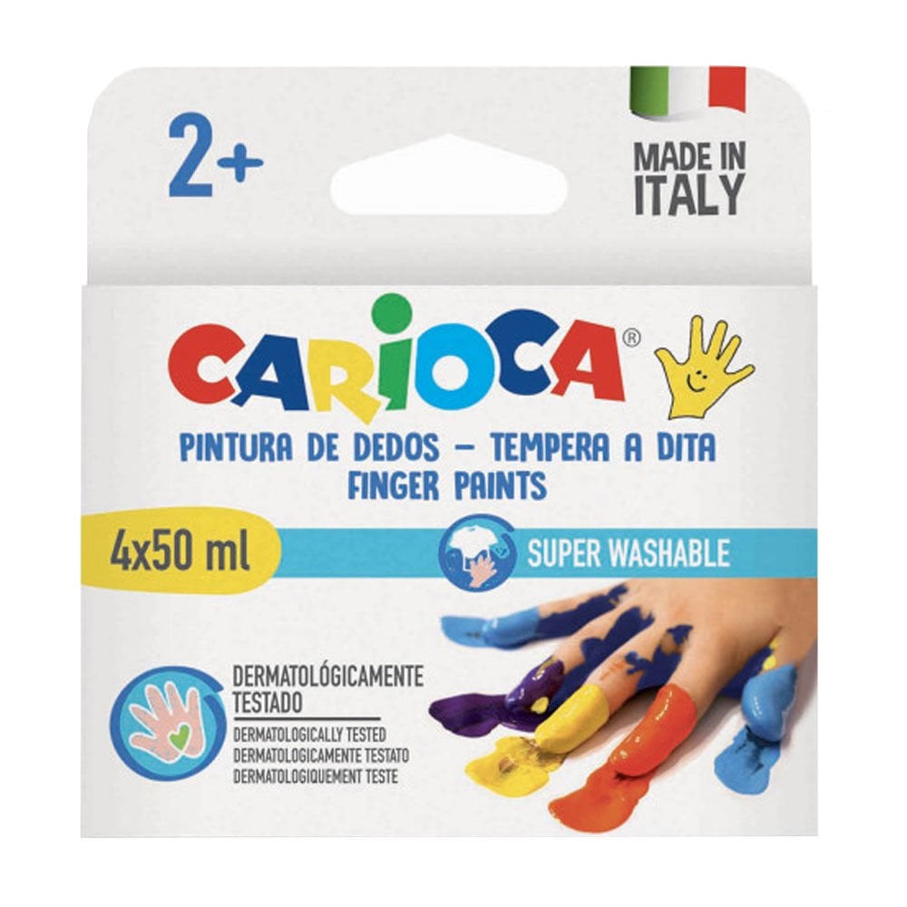 Carioca Bebek Parmak Boyası 4 Renk Süper Yıkanabilir 4x50 ML