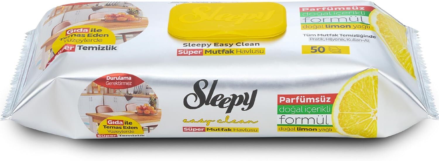 Sleepy Mutfak Temizlik Havlusu 50 Adet Limon