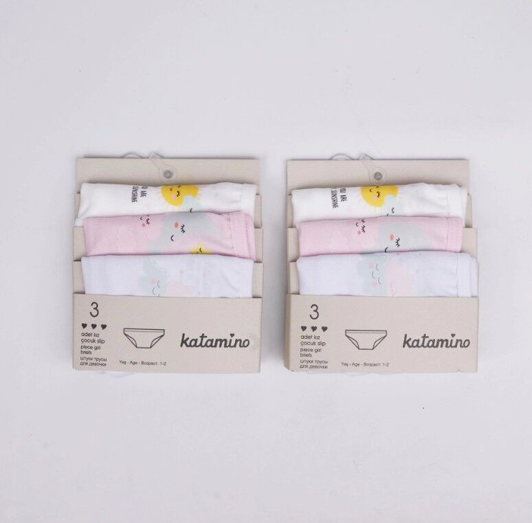 Katamino Beryu Kız 3lü Slip K128627 Asorti