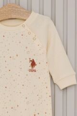 U.S.Polo Kız Bebek Uzun Kol Patiksiz Tulum USB2111 Krem