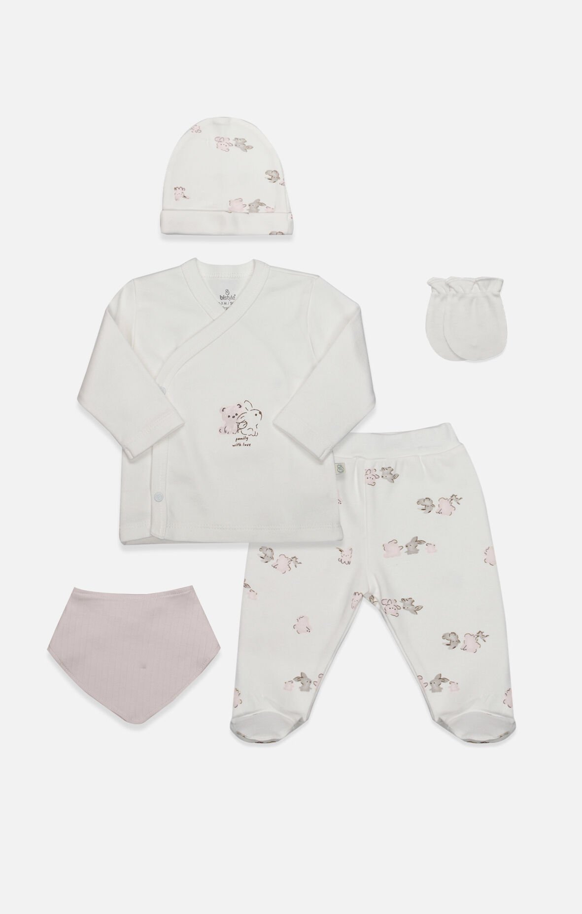 Bistyle 5li Hastane Çıkışı Love You Family 12114 Pudra