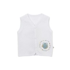 Bibaby Framed Owl Kapitone Yelek 61475 Beyaz