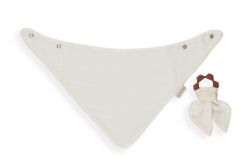 BabyJem Silikon Diş Kaşıyıcılı Müslin Önlük 736 Ekru