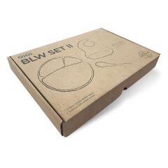 OiOi Blw II Silikon Beslenme Seti 3lü (Tabaklı) Velvet Rose