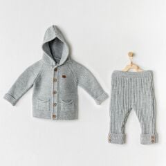 Andywawa AC24335 Knitwear 2'li Triko Takım Grey Melange