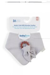 BabyJem Silikon Diş Kaşıyıcılı Müslin Önlük 736 Gri