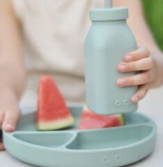 OiOi Şişe + Pipet 200 ml Aqua Green / Powder Grey