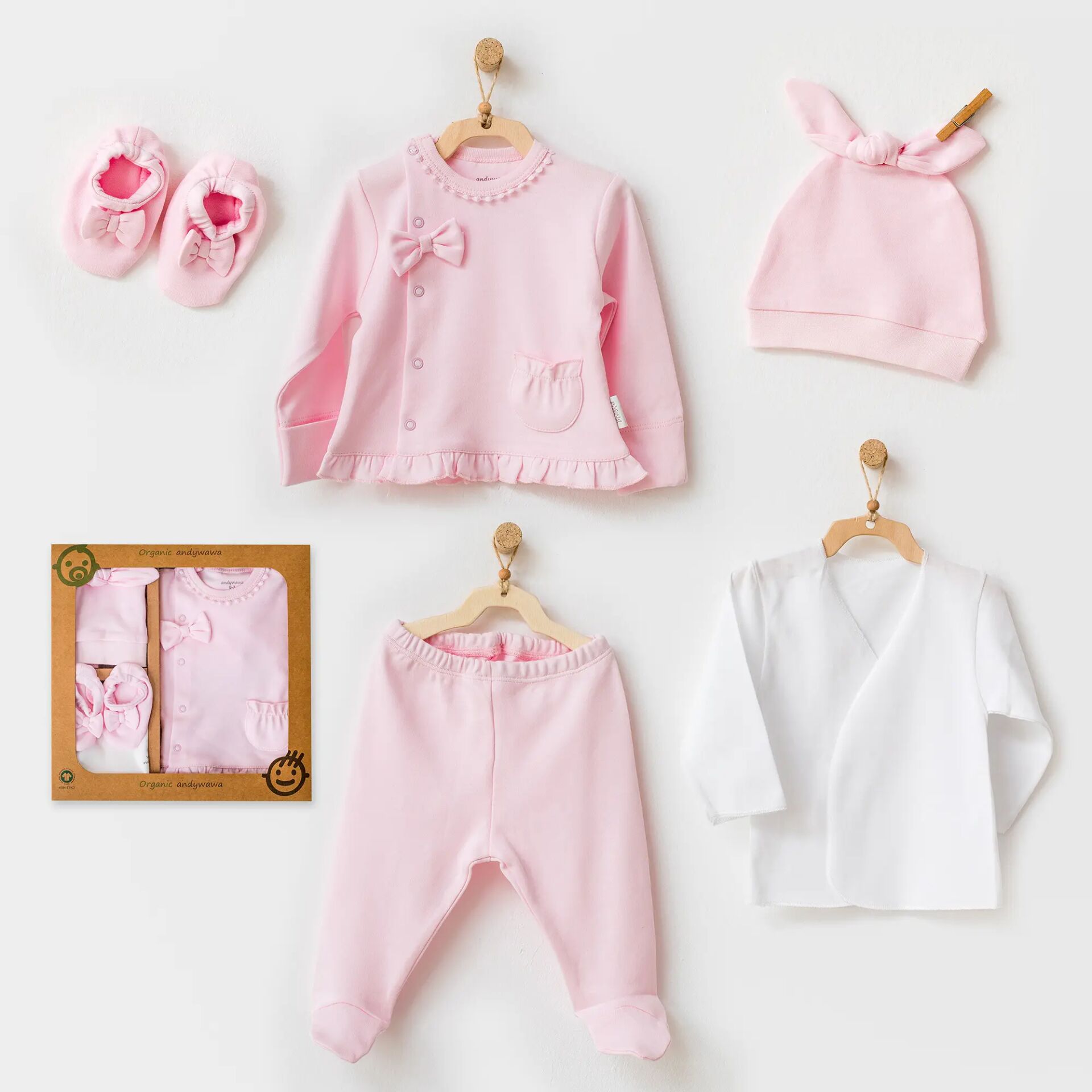 Andywawa AC25540 Natura Wawa 5'li Hastane Çıkışı Pink