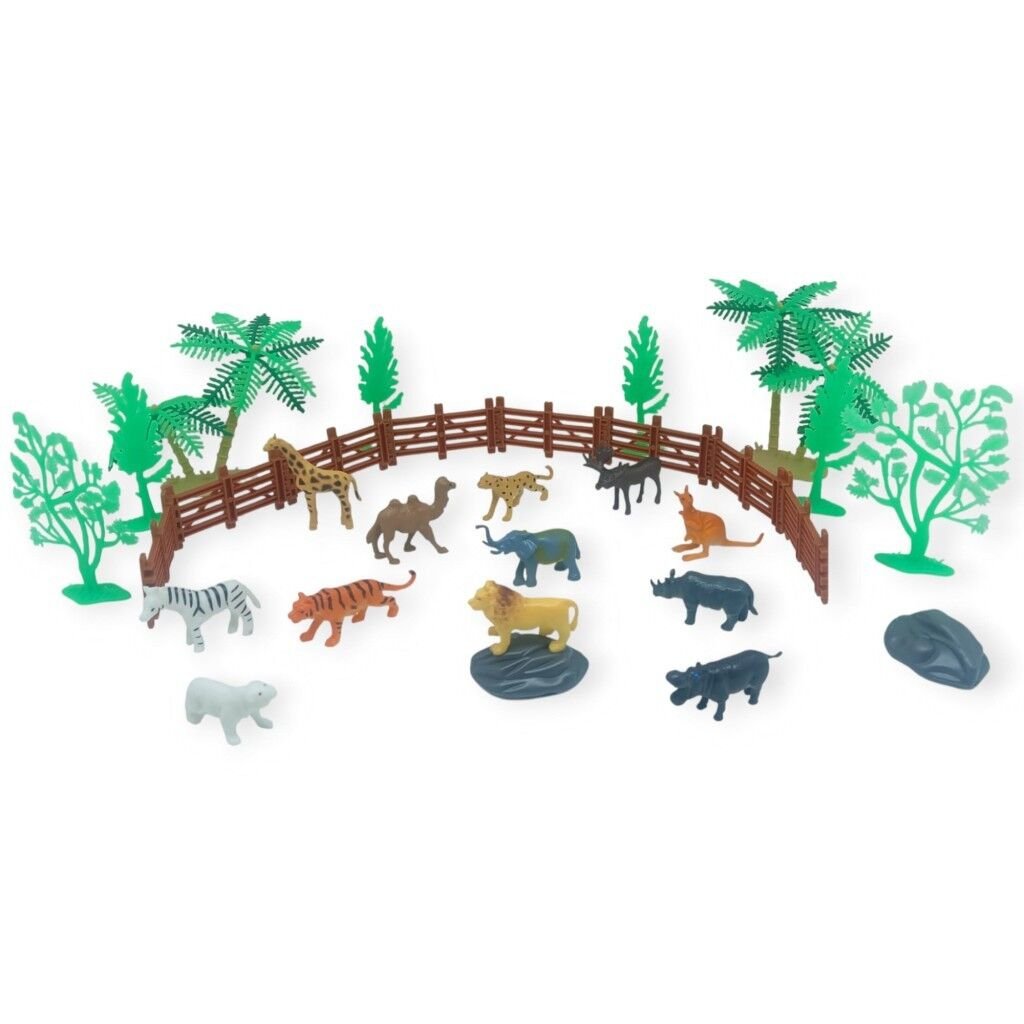Hayvan Figürleri - Aksesuarlı Vahşi Hayvanlar Seti  - Mini Set 30 Parça