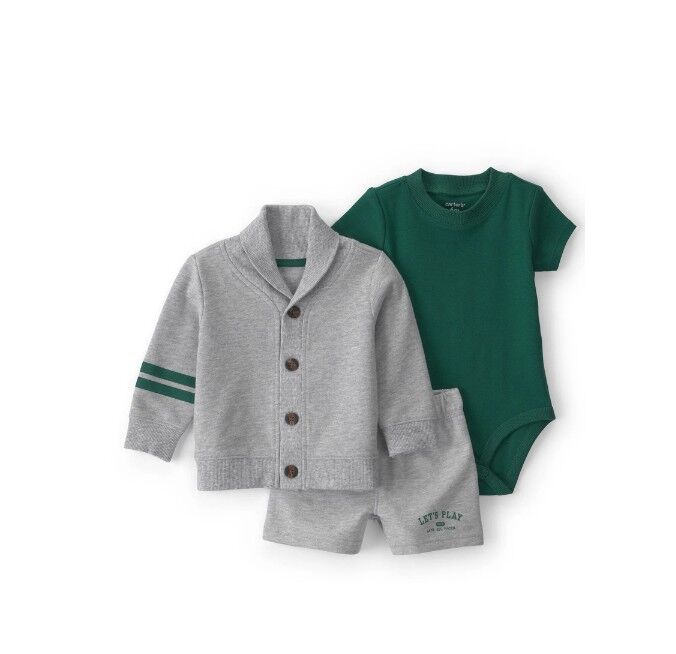 Carters Erkek Bebek Body Şort Set 1U533110 Gri
