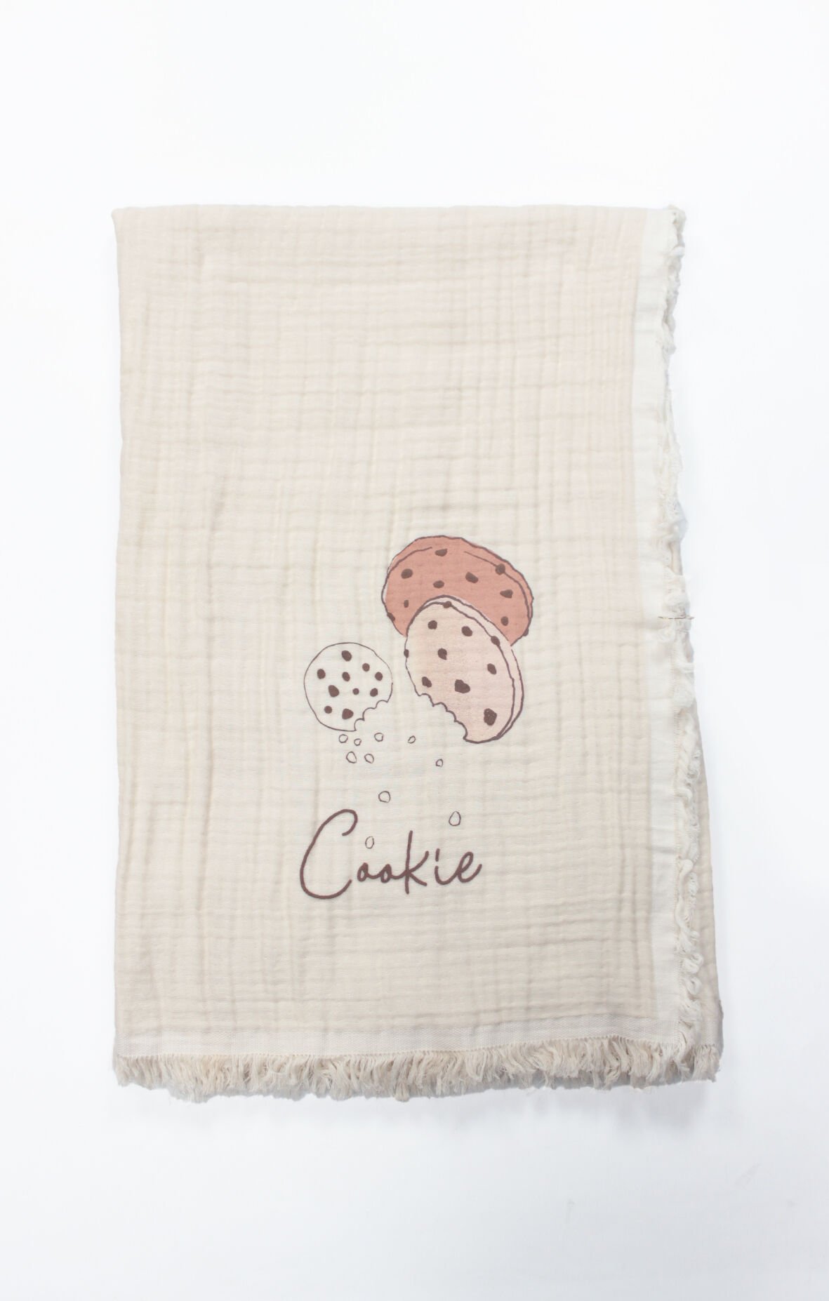 Bistyle Müslin Battaniye 100x200  Cookies Make Happy 70158 Ekru
