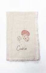 Bistyle Müslin Battaniye 100x200  Cookies Make Happy 70158 Ekru