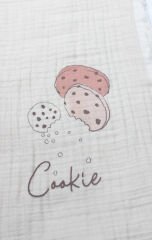 Bistyle Müslin Battaniye 100x200  Cookies Make Happy 70158 Ekru