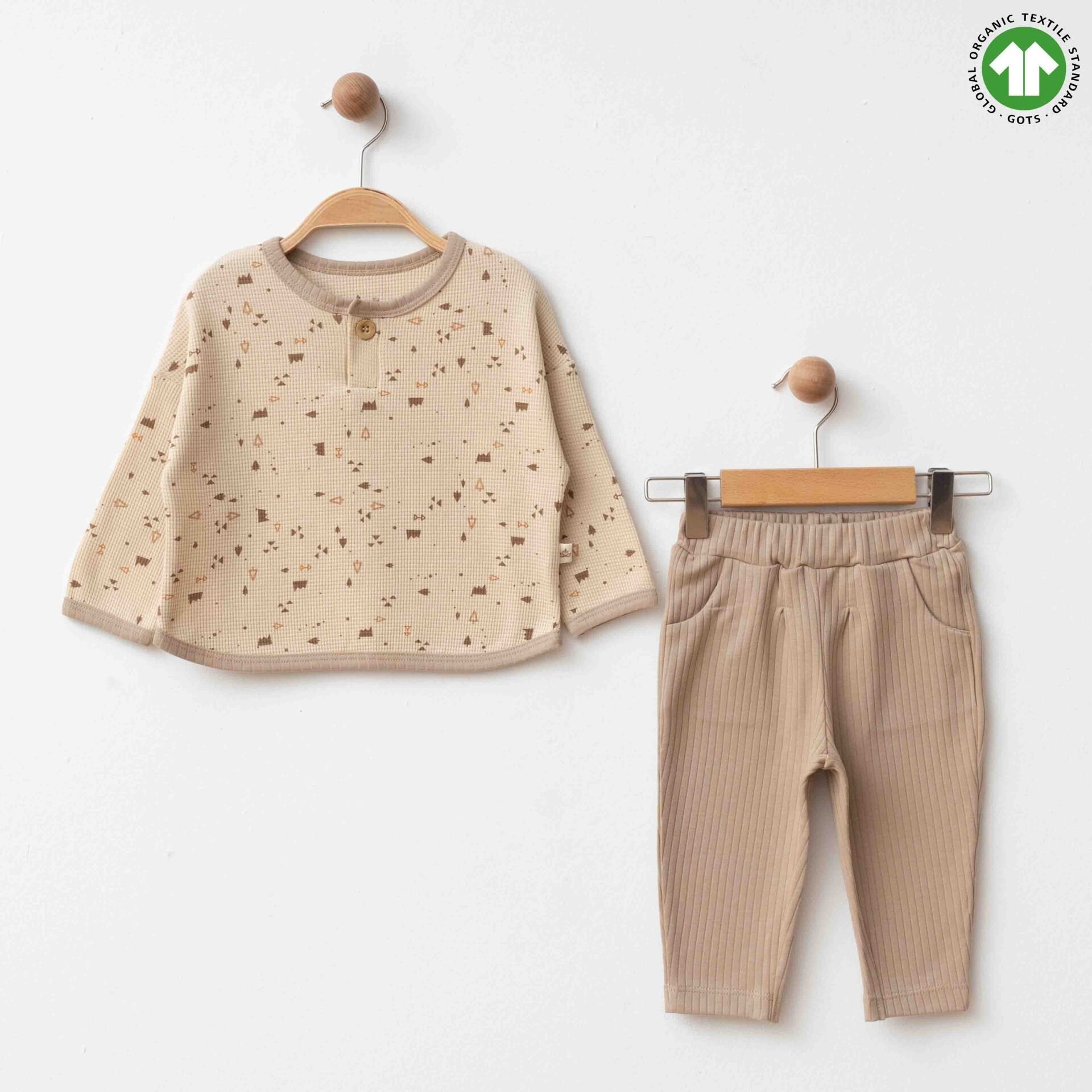 Eslenza Organik Waffle 2'li Takım 2080 Bej