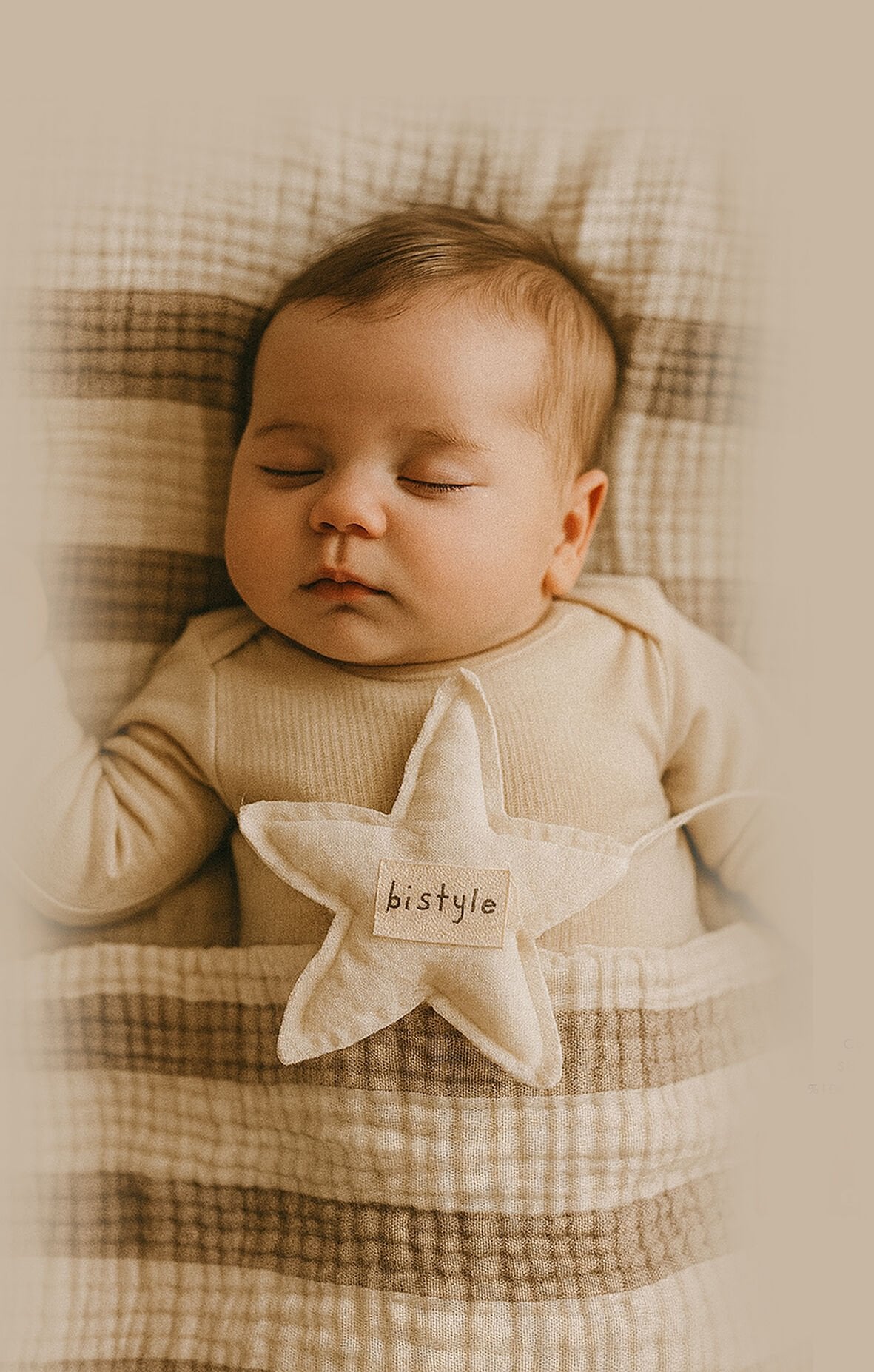 Bistyle Müslin Battaniye Uyku Arkadaşli Pure Life 70156 85x85cm Bej