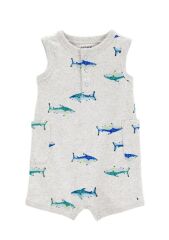Carters Erkek Bebek Kısa Tulum 1S475110 Gri